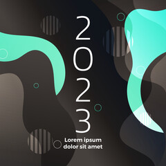 Happy new year 2023 social media template and greeting card design