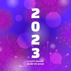 Happy new year 2023 social media template and greeting card design