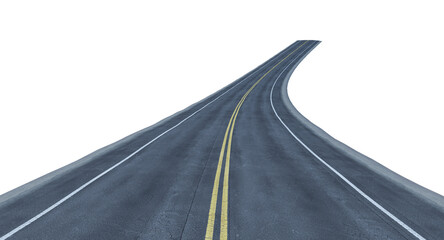 Two lanes road isolated