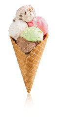 Ice Cream Scoops in a Cone