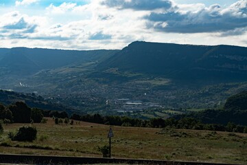 Ariel view of Etxauri valley in Marinaded of Pamplona, Spain