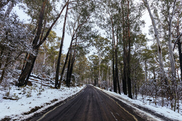 Marlborough Hwy in Central Highlands Tasmania Australia