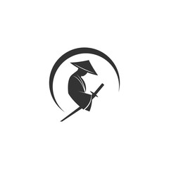 Fototapeta na wymiar Ronin icon design logo illustration