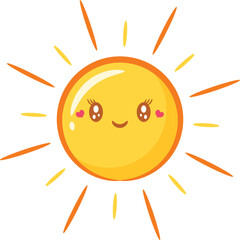 sun cute drawing for school flash card