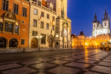 Evening view of the Old Town square in Prague, Czech Republic