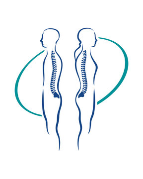 recommend clip art: vector human profile spine