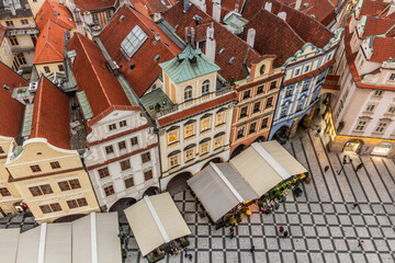 Aerial view of the Old Town square in Prague, Czech Republic