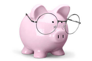 Piggy Bank with Eyeglasses