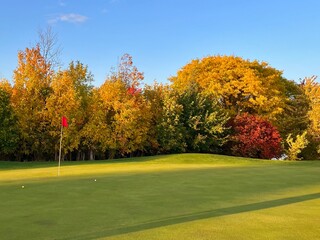 Autumn golf Course at Golden Hour