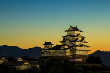 Fototapeta na wymiar 夜明け前の国宝姫路城