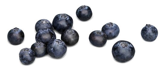 Fresh Ripe Blueberries on white background