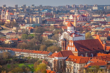 Fototapeta na wymiar Vilnius medieval old town from above at sunny day, Lithuania, Baltic Countries