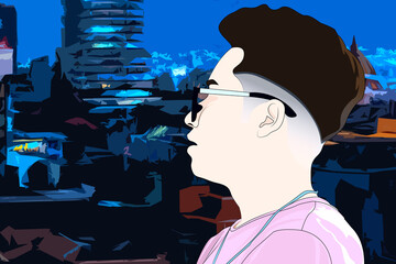 una noche en la terraza del edificio 