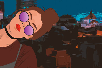 una noche en la terraza del edificio 