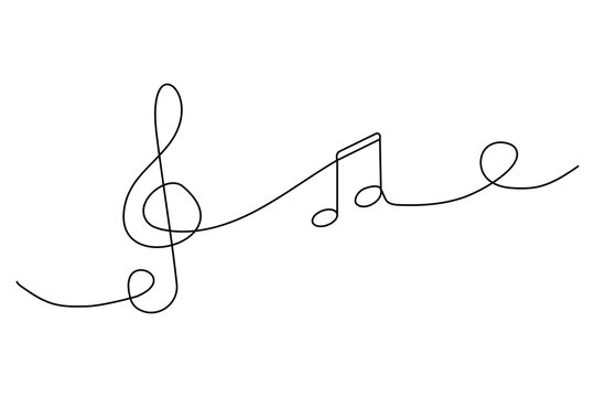 black line art music notes and clef clip art preview
