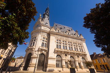 Fototapeta na wymiar View of City Hall of Sens - Mairie de Sens, Yonne. France