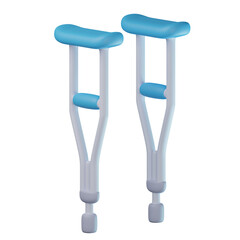3D Axilla Crutches Illustration