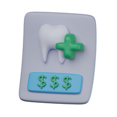 Obraz premium 3D Dentist Invoice illustration