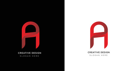 abstract letter A logo design