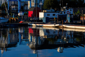 Fototapeta na wymiar port with beautiful reflection in water