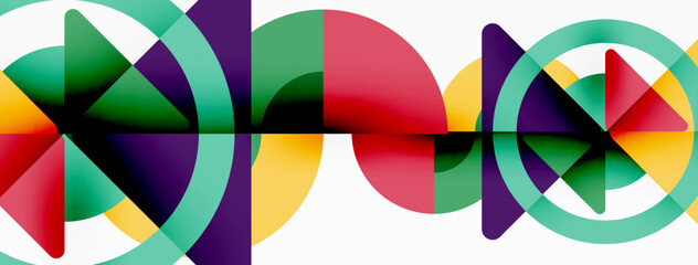 Creative geometric wallpaper. Minimal abstract background. Triangles and circles composition vector illustration for wallpaper banner background or landing page