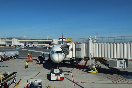 Delta Airbus 320 at New York LaGuardia Airport in New York, NY, USA. September 6, 2022.