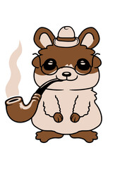 Herr Hamster raucht Pfeife 