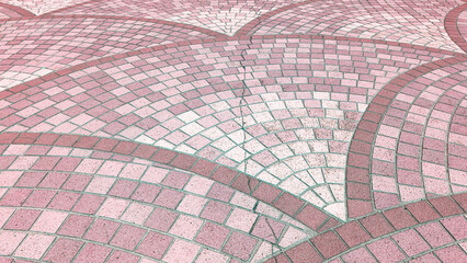 路上のタイルブロックの床