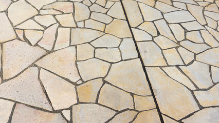 路上のタイルブロックの床