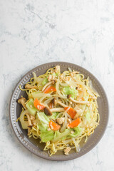 野菜の餡かけ焼きそば