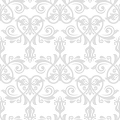Orient vector classic light silver pattern. Seamless abstract background with vintage elements. Orient pattern. Ornament for wallpapers and packaging