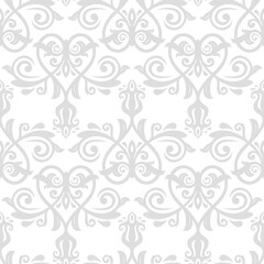 Orient vector classic light silver pattern. Seamless abstract background with vintage elements. Orient pattern. Ornament for wallpapers and packaging