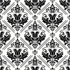 Classic seamless vector pattern. Damask orient black and white ornament. Classic vintage background. Orient pattern for fabric, wallpapers and packaging