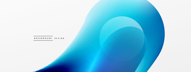 Fluid abstract background. Liquid color gradients composition. Round shapes and circle flowing design for wallpaper, banner, background or landing