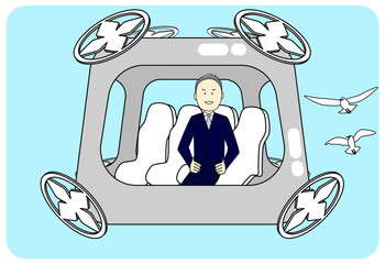 future drone car vector illustration