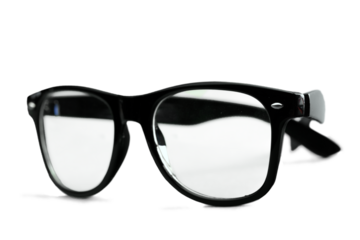 Nerd glasses on isolated white background, perfect reflection