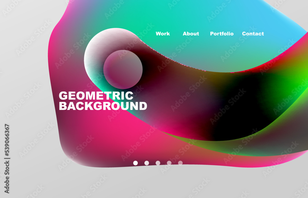 Fototapete Abstract liquid background for your landing page design. Web page for website or mobile app wallpaper