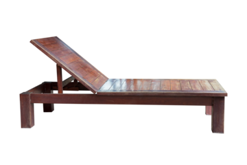 Wooden sunbed isolated.