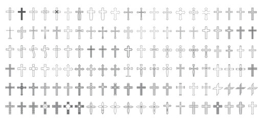 Christian Cross Vector Set Collection.