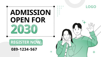 Education school admission banner template