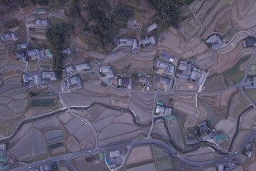 日本の田園風景ドローン撮影・淡路島