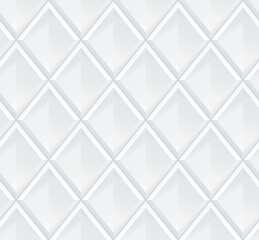 Seamless 3d white diamond tile background texture - eps10 vector	