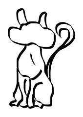 The illustrations and clipart. Vector image. Cartoon view, kids drawing in white background.