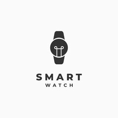 smartwatch logo design. watch combine with bulb logo design modern concept