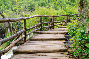 Lakes of The Plitvice Lakes National Park in Croatia. Beautiful nacional parkland landscapes