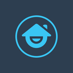 Obraz premium Happy home logo icon design template elements