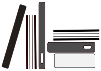 set of black and white books