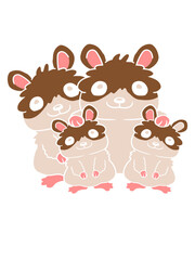 Freundliche Hamster Familie Kinder 