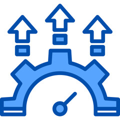 Optimization blue outline icon