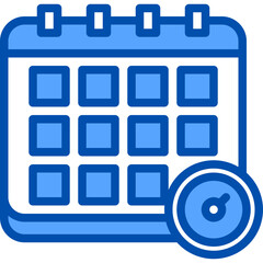 Schedule blue outline icon